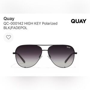 Quay High Key XL Sunglass Aviator Gold Frames